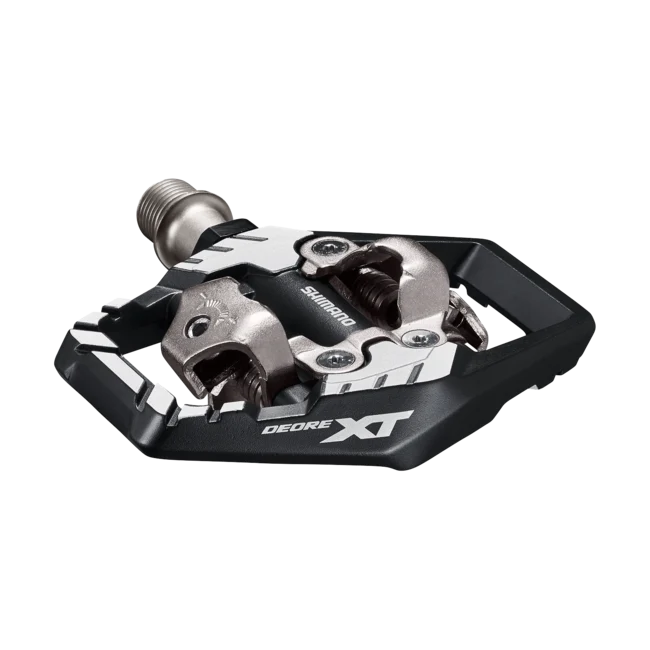 Shimano XT M8120 Deore Clipless SPD Pedals with Cleats, Black / Silver (SM-SH51)