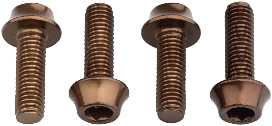 Wolf Tooth Water Bottle Cage Bolts - Set/4, Aluminum, Espresso
