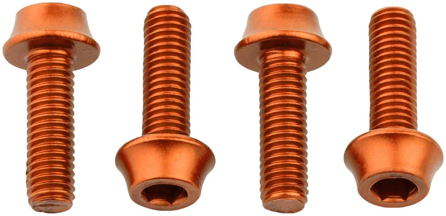 Wolf Tooth Water Bottle Cage Bolts - Set/4, Aluminum, Orange