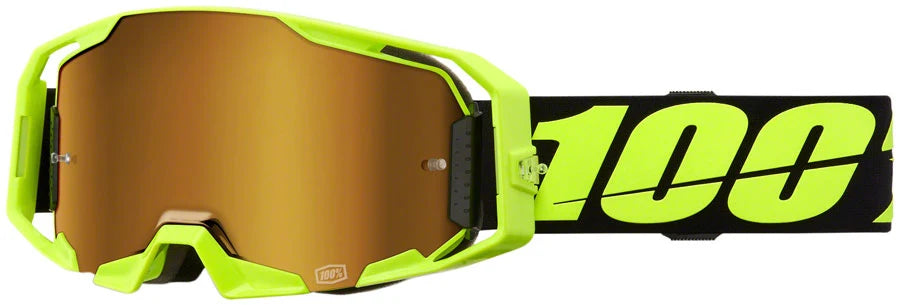 HomeApparelEyewearGoggles 100% ARmatic Goggles - Black/Neon Yellow, Mirror True Gold Lens