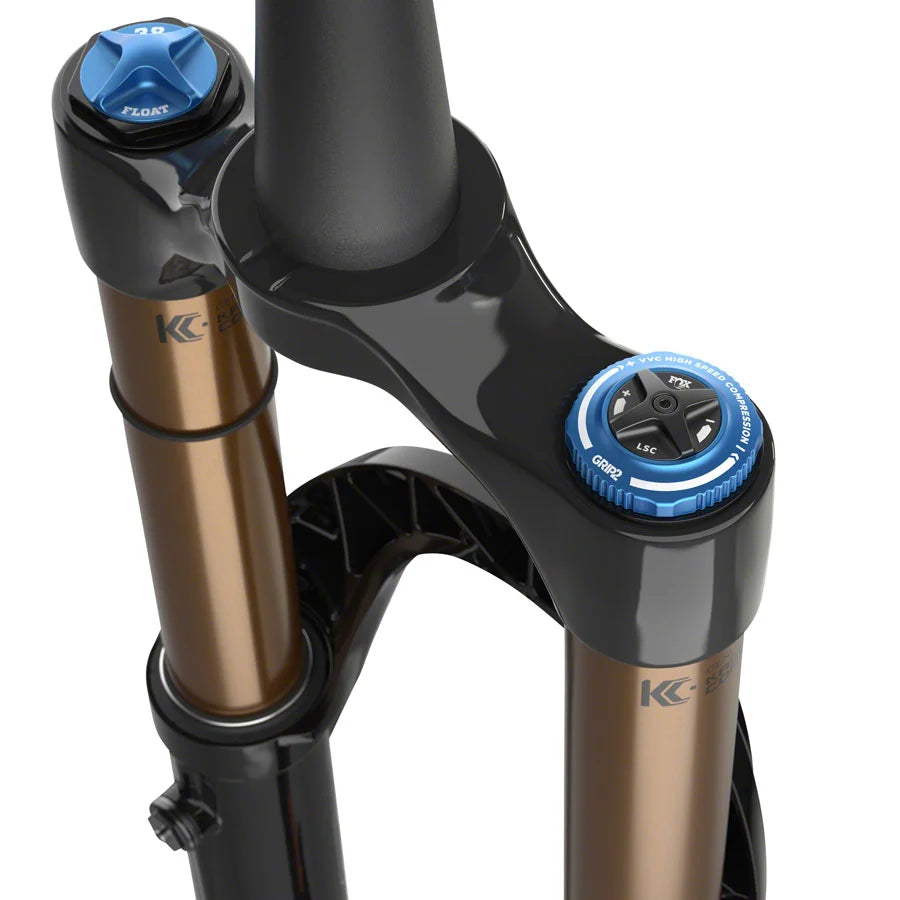 FOX 38 E-Tuned Factory Series Suspension Fork - 27.5", 170mm, 15QR x 110mm, 44mm Offset, Black, Grip 2