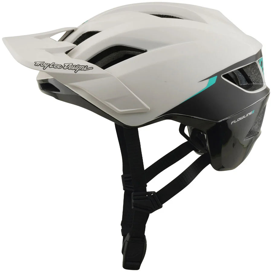 Troy Lee Designs Flowline SE Helmet Stacks Pumice / Real Teal, Medium/Large