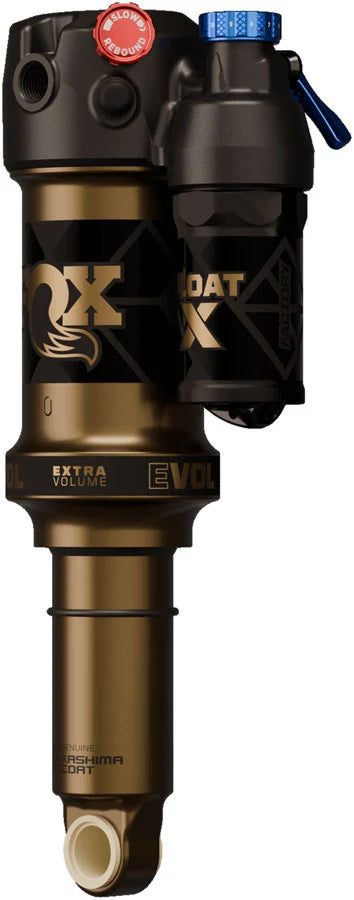 FOX FLOAT X Factory Rear Shock - Trunnion Metric, 205 x 60 mm, EVOL LV, 0.2 ci Spacer, 2-Position Lever, Kashima Coat