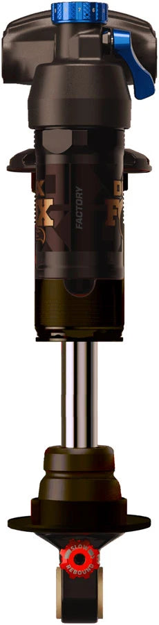 FOX DHX Factory Rear Shock - Trunnion Metric, 205 x 60 mm, 2-Position Lever, Hard Chromoly Stanchion, Black