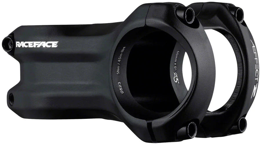 Race Face Aeffect R Stem - 60mm, 35 mm Clamp, +/-0, 1 1/8", Aluminum, Black